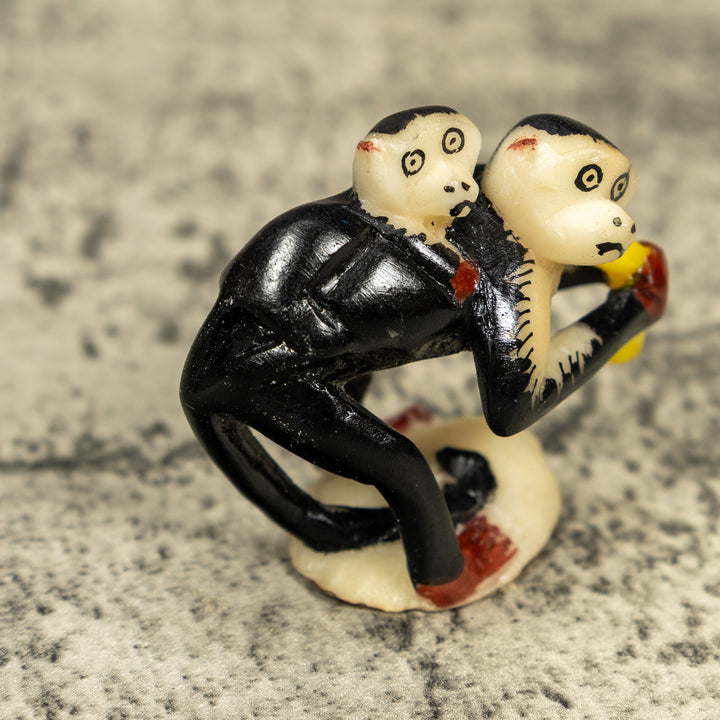 White Face Monkey With Infant Tagua Carving