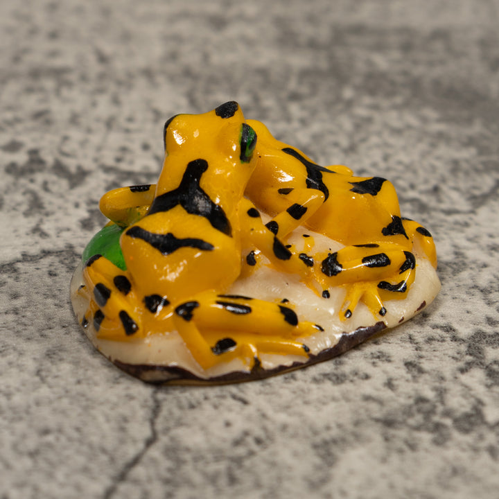 Double Golden Frog Tagua Carving