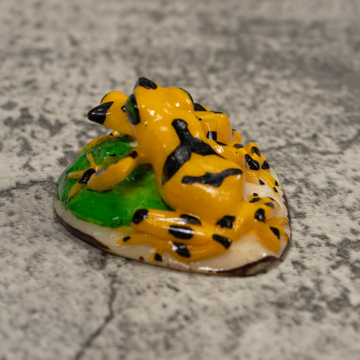 Double Golden Frog Tagua Carving