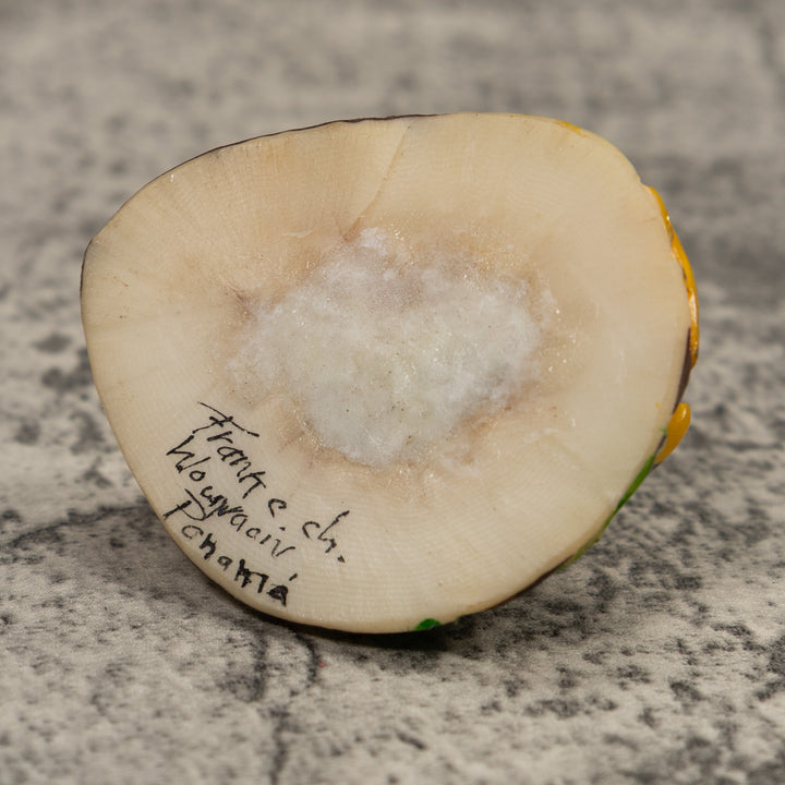 Double Golden Frog Tagua Carving