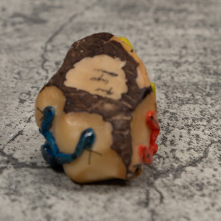 3 Poison Dart Frog Tagua Carving