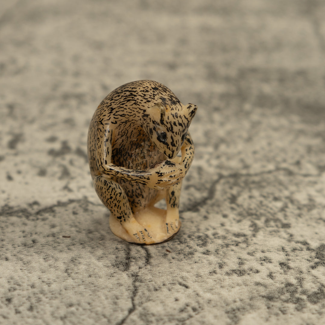 Vintage Jungle Critter Tagua Carving