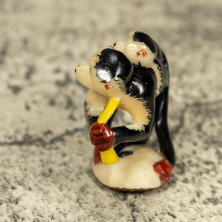 White Face Monkey With Infant Tagua Carving