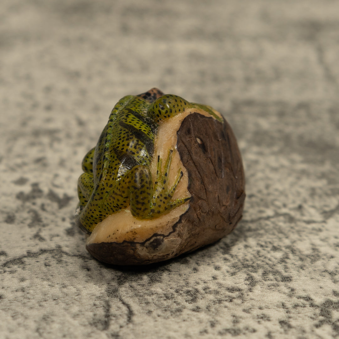 Vintage Iguana Lizard Reptile Tagua Carving