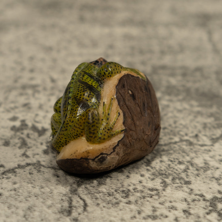 Vintage Iguana Lizard Reptile Tagua Carving