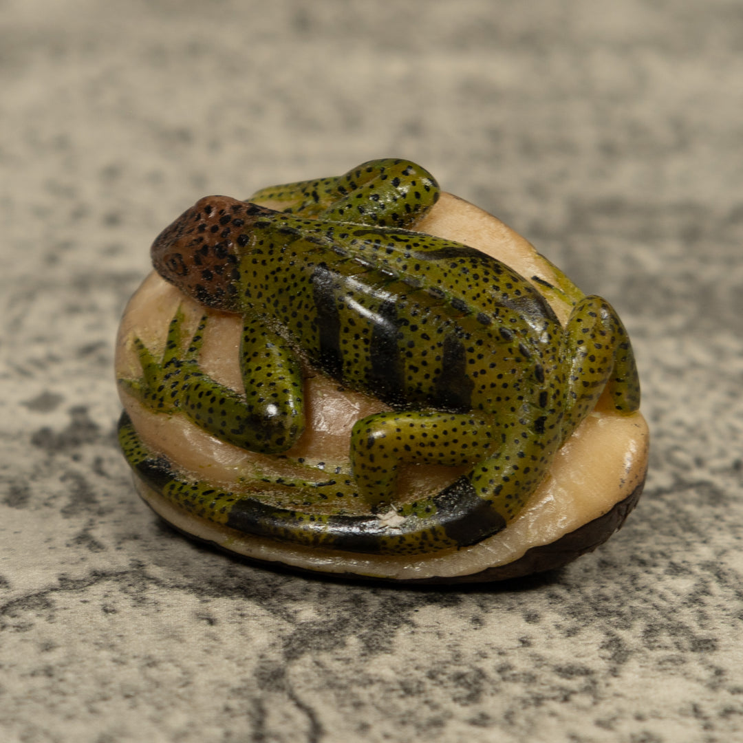 Vintage Iguana Lizard Reptile Tagua Carving