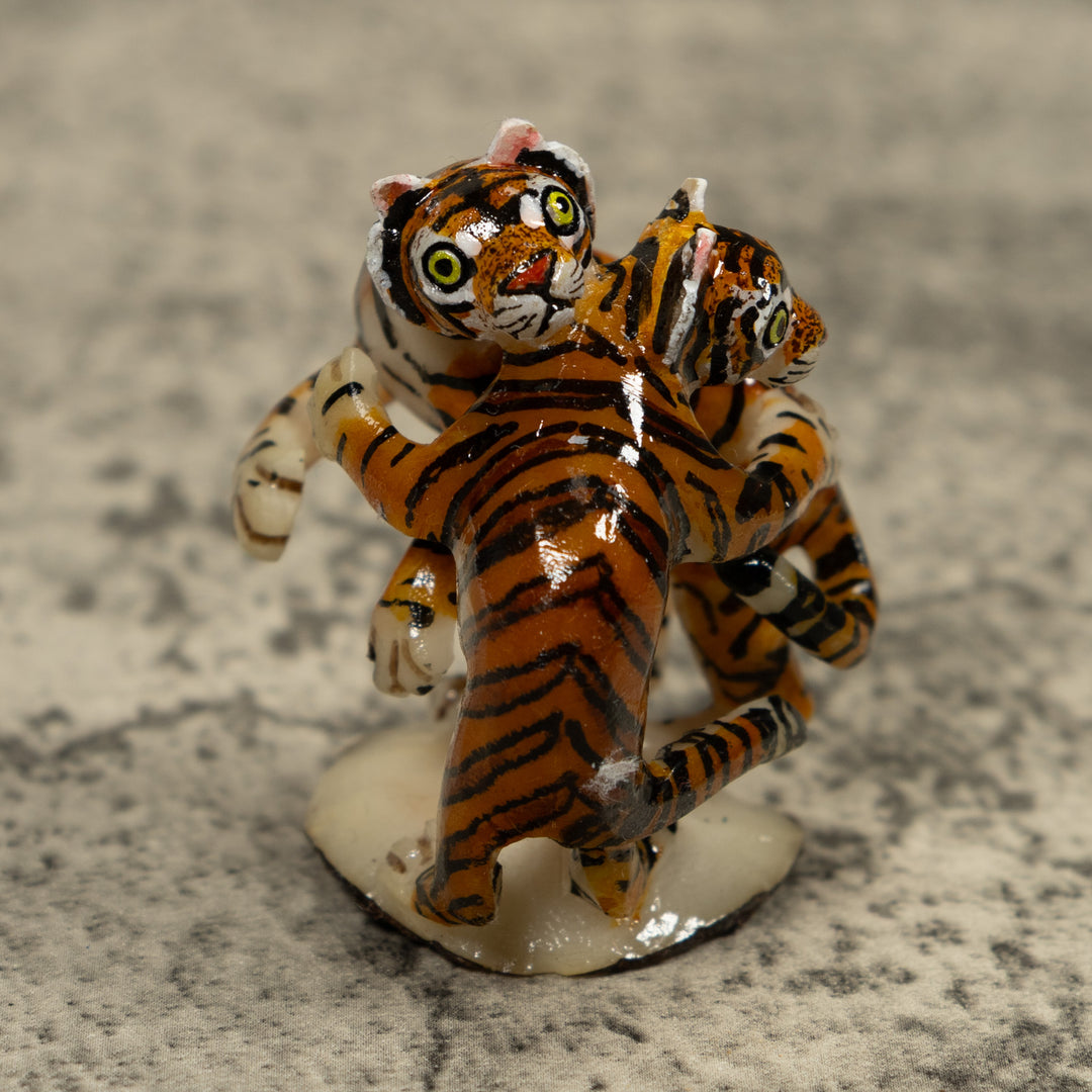 Two Jaguar Cat Tagua Carving