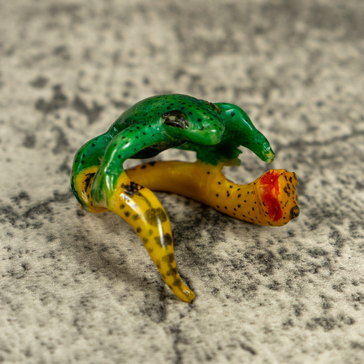Vintage Snake And Frog Tagua Carving