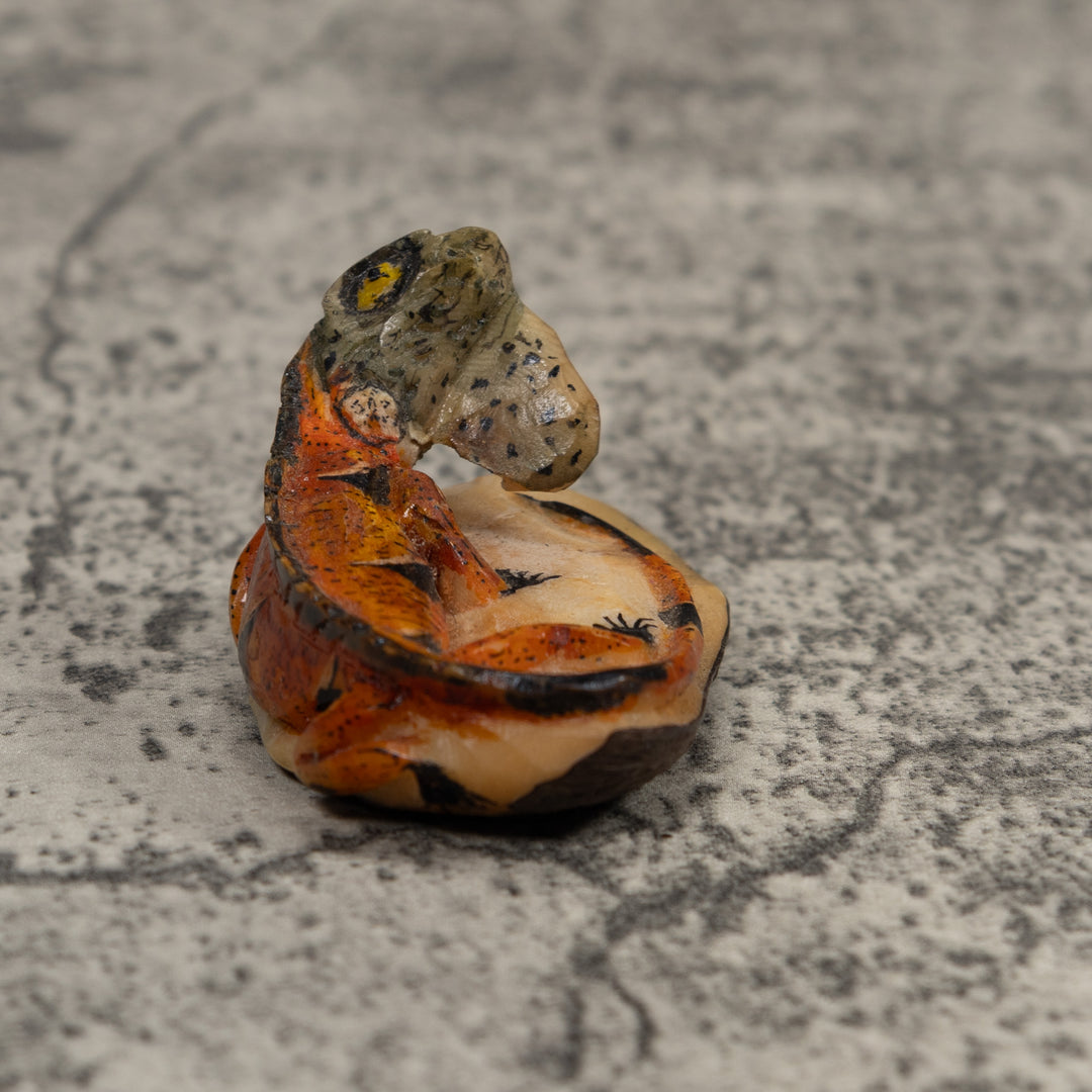 Iguana Lizard Reptile Tagua Carving