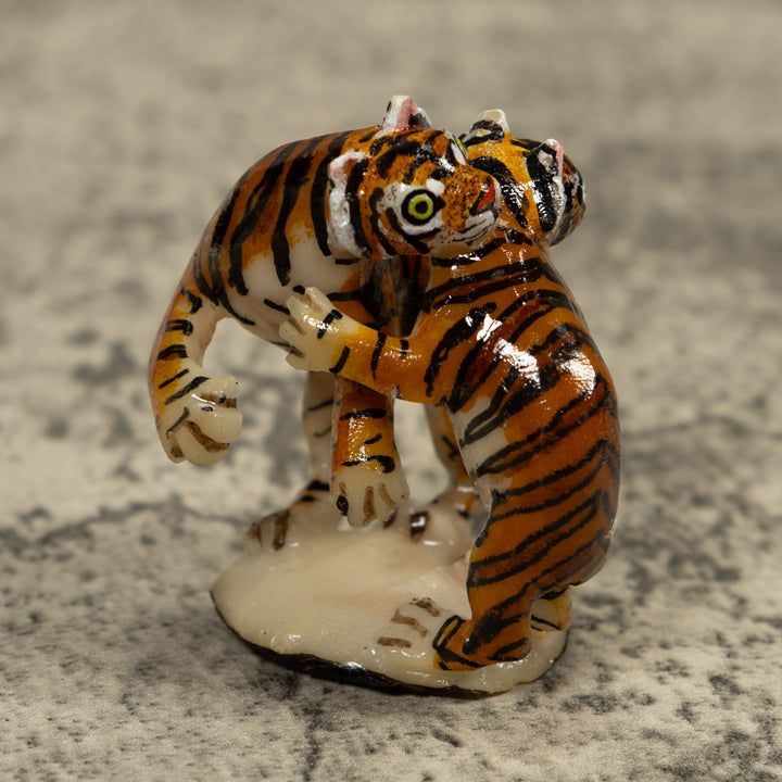 Two Jaguar Cat Tagua Carving