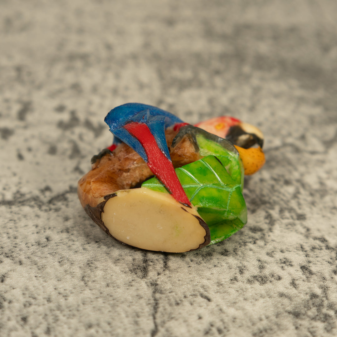 Red Blue And Yellow Macaw Parrot Bird Tagua Carving