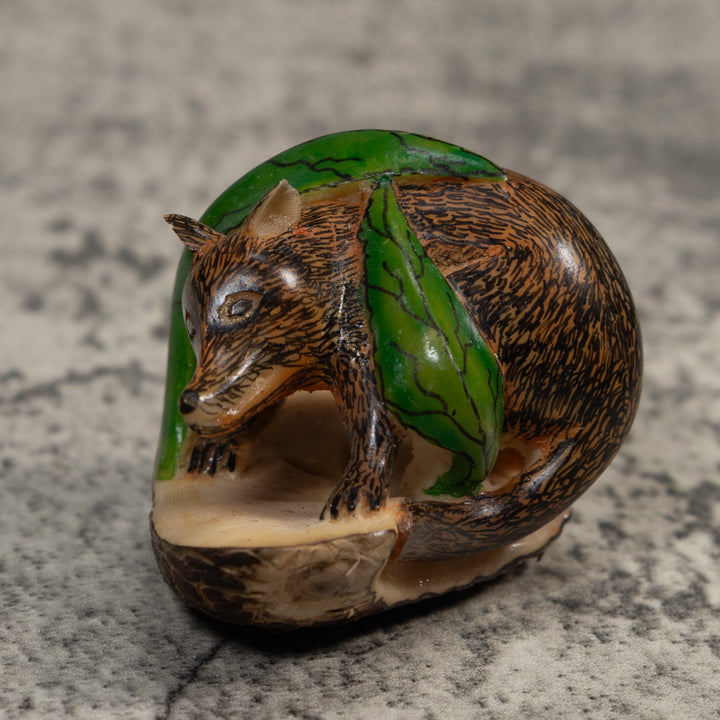 Young Coatimundi Tagua Carving