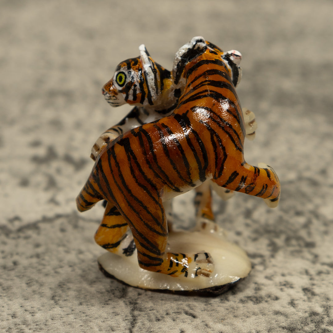 Two Jaguar Cat Tagua Carving