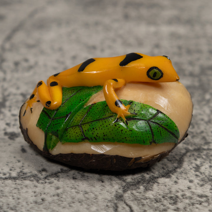 Golden Frog Tagua Carving