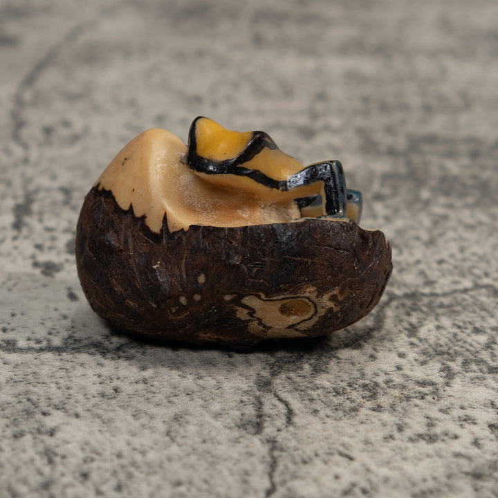 Vintage Yellow And Black Poison Dart Frog Tagua Carving