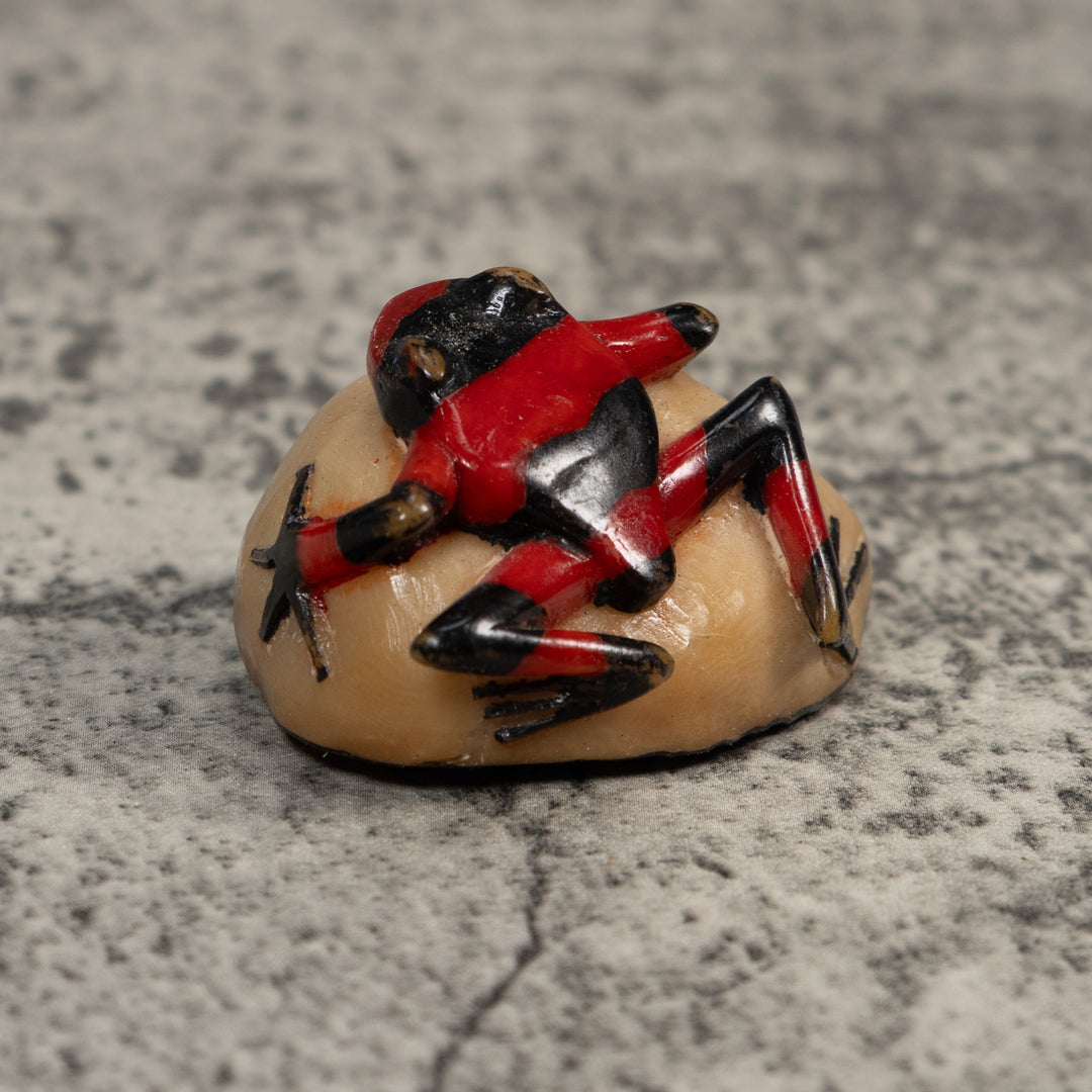 Red And Black Poison Dart Frog Tagua Carving