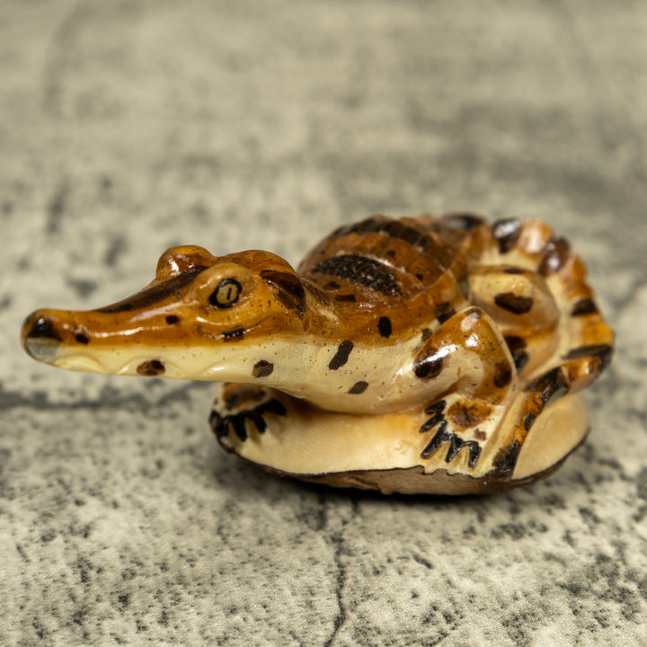 Alligator Crocodile Caiman Tagua Carving