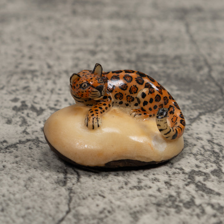Ocelot Cat Tagua Carving