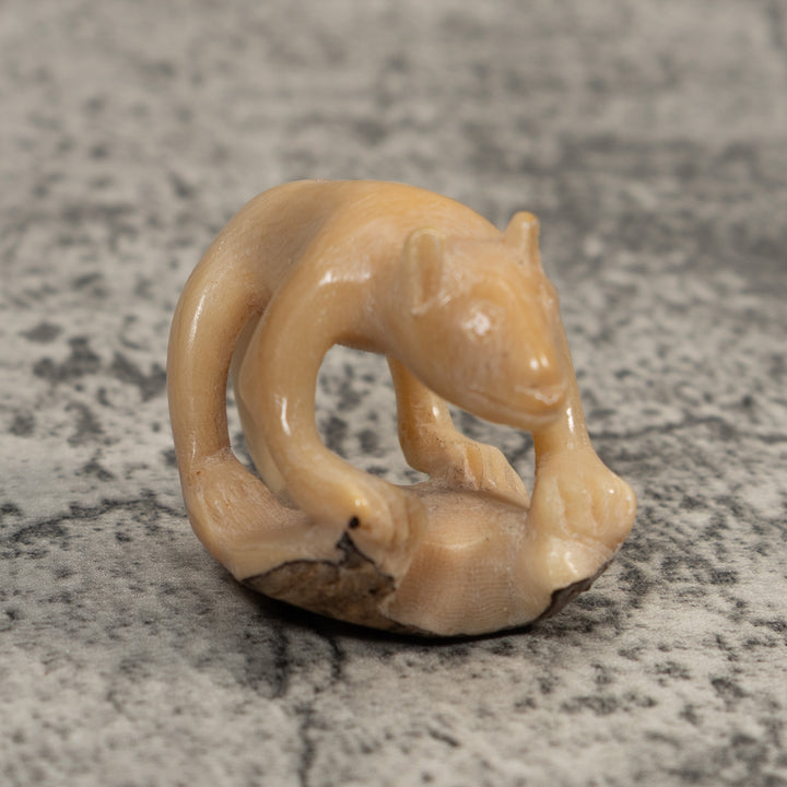 Vintage White Jungle Animal Tagua Carving