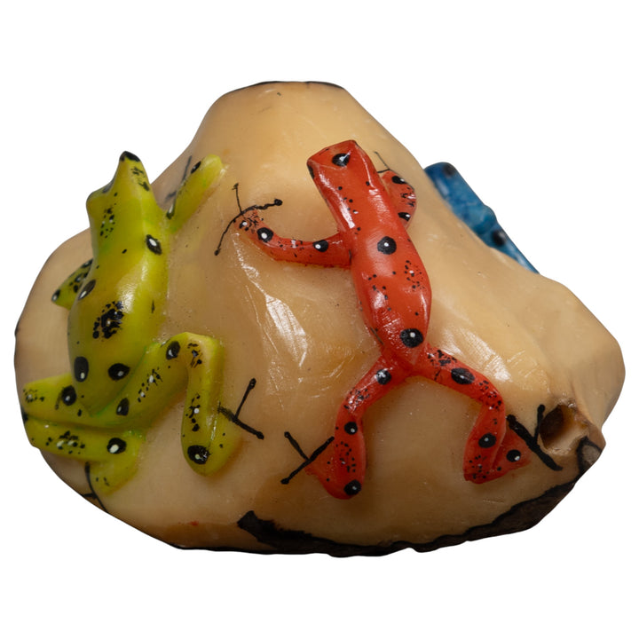 3 Poison Dart Frog Tagua Carving