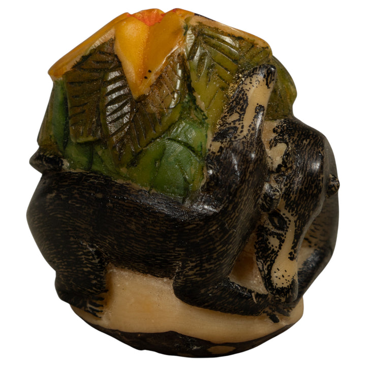 Two Coatimundi Tagua Carving