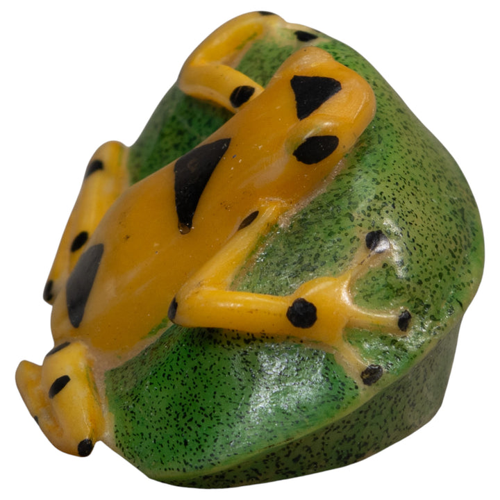 Black And Gold Poison Dart Frog Tagua Carving