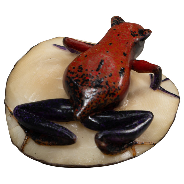 Red And Black Poison Dart Frog Frog Tagua Carving
