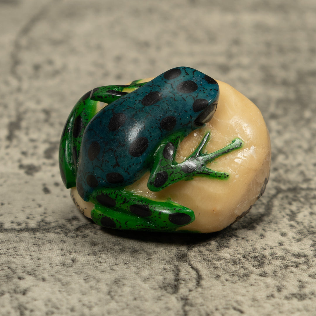 Vintage Poison Dart Frog Tagua Carving