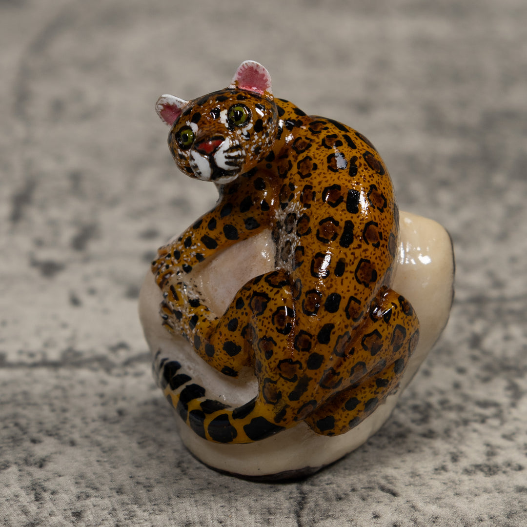Jaguar Cat Tagua Carving