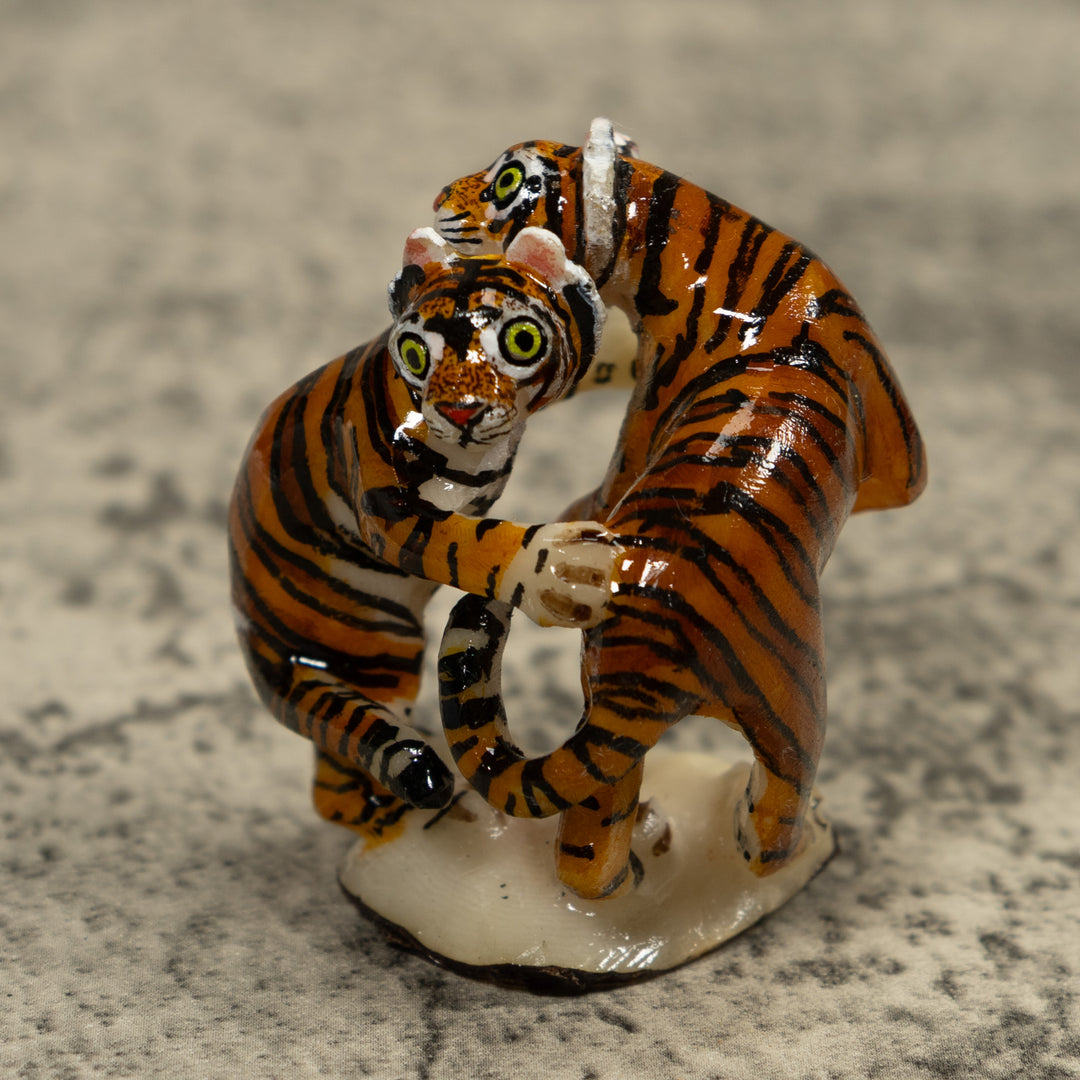 Two Jaguar Cat Tagua Carving