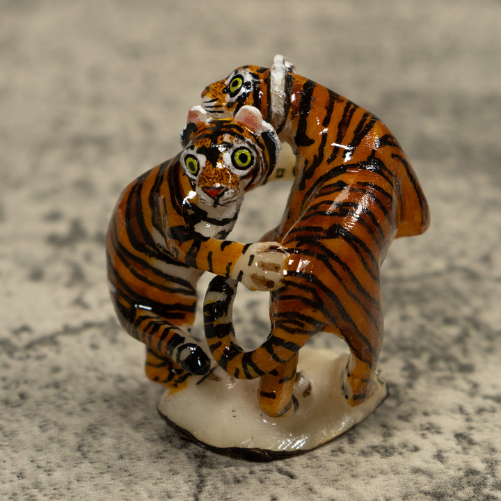 Two Jaguar Cat Tagua Carving