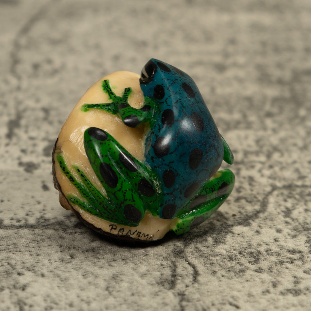 Vintage Poison Dart Frog Tagua Carving