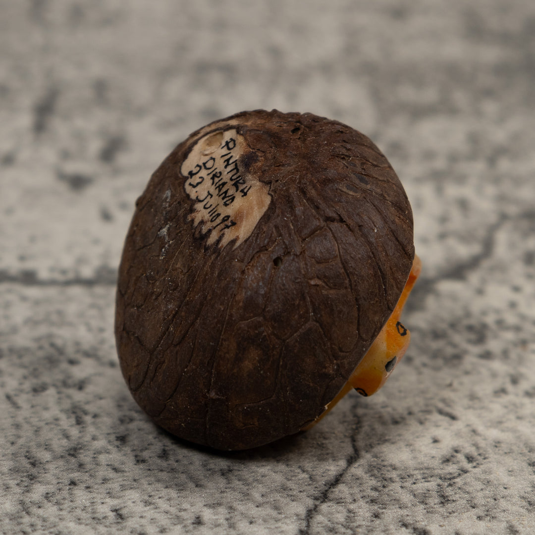 Vintage Gold And Black Frog Tagua Carving