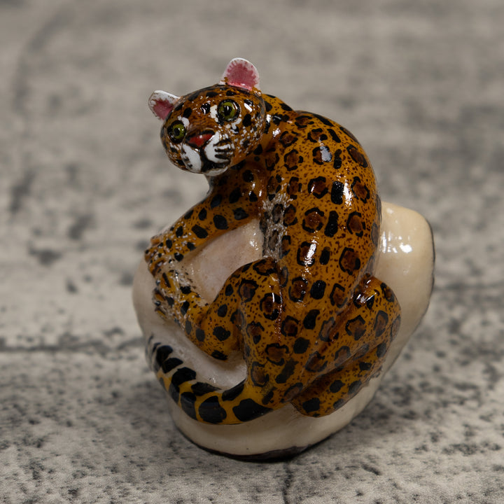 Jaguar Cat Tagua Carving