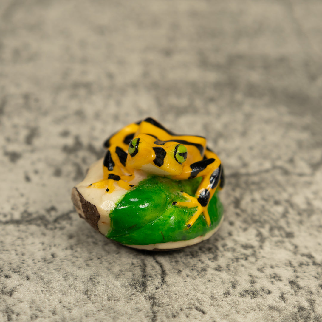 Golden Frog Tagua Carving