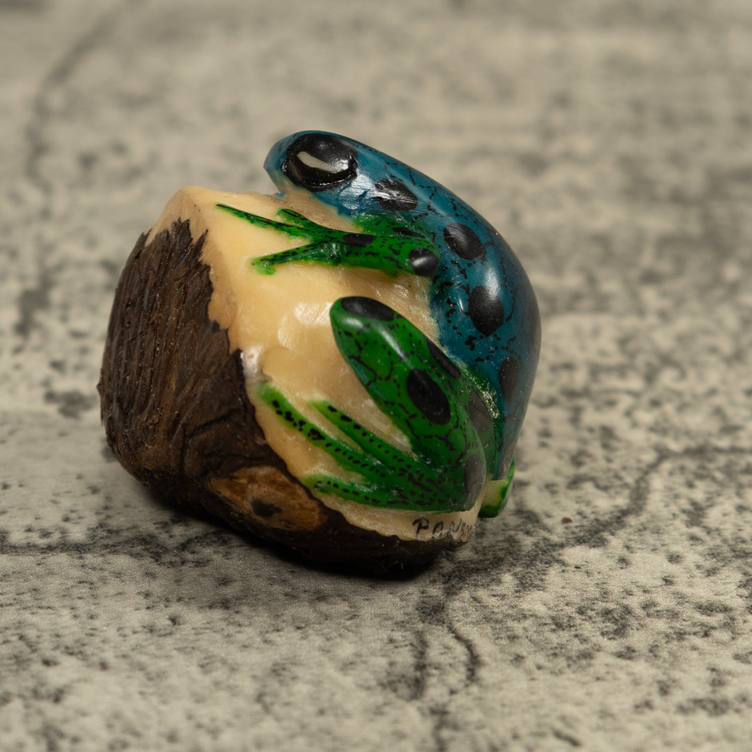 Vintage Poison Dart Frog Tagua Carving