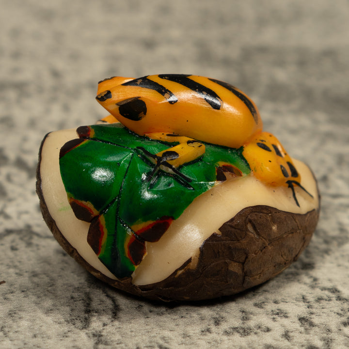 Golden Frog Tagua Carving