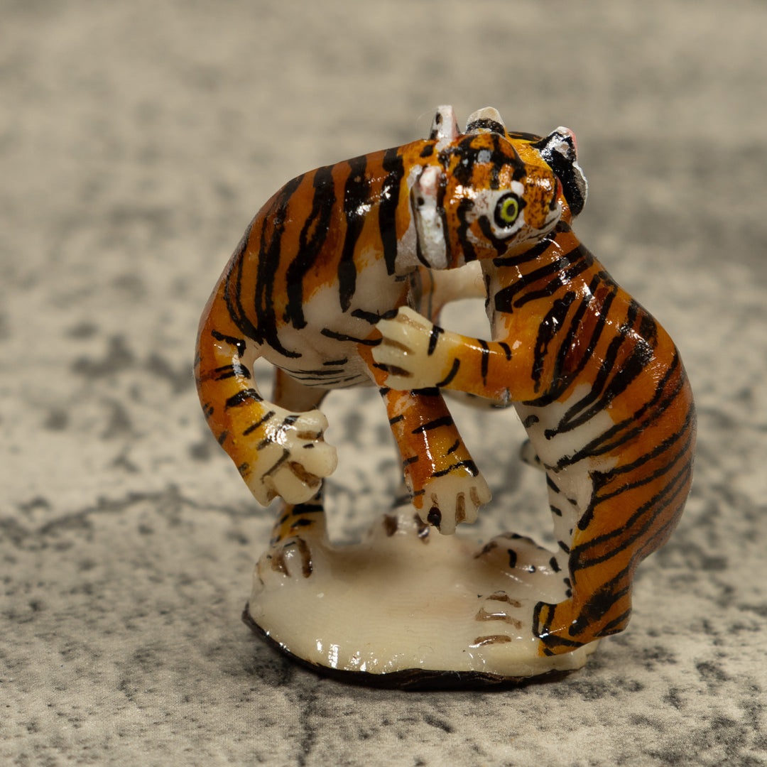 Two Jaguar Cat Tagua Carving