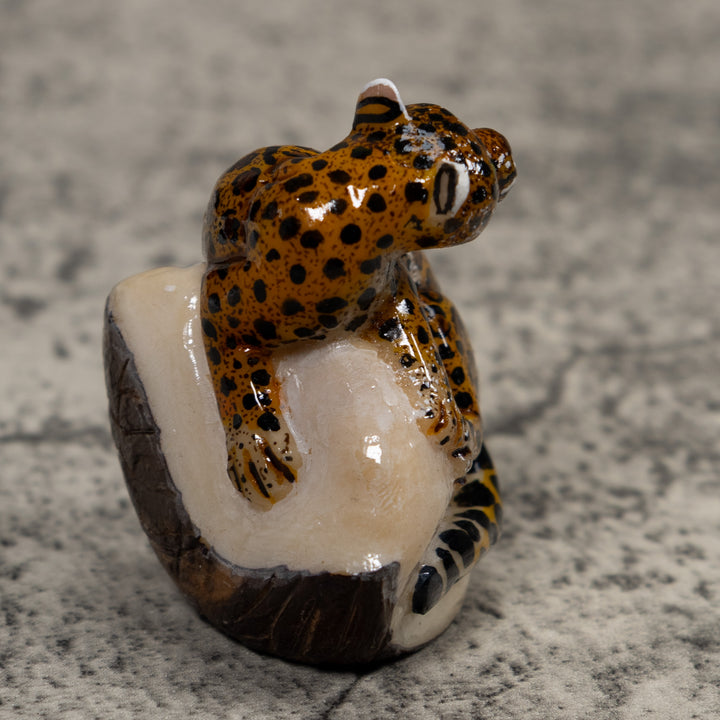 Jaguar Cat Tagua Carving