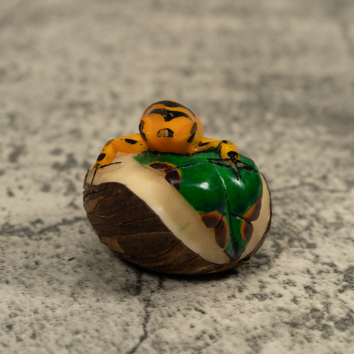 Golden Frog Tagua Carving