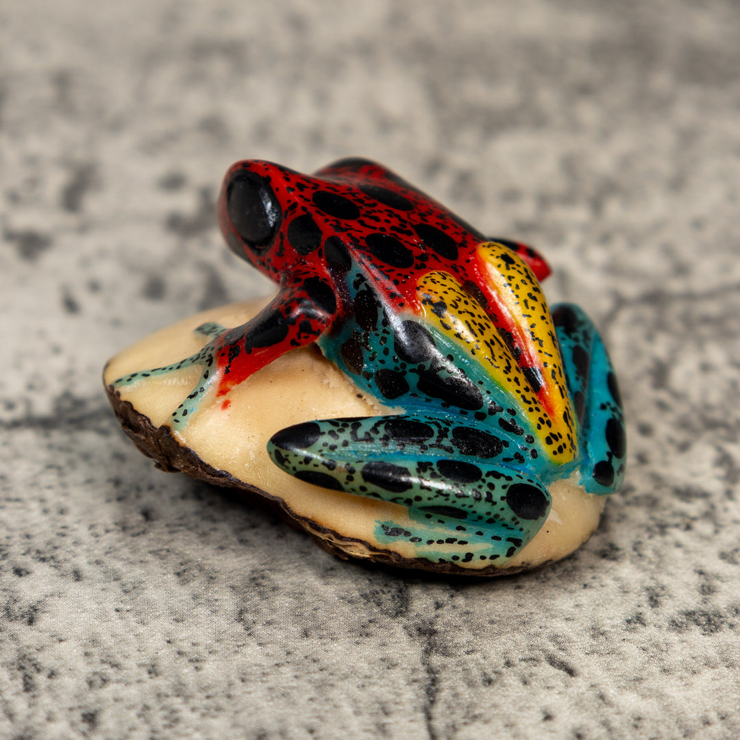 Gold And Black Red Poison Dart Frog Tagua Carving