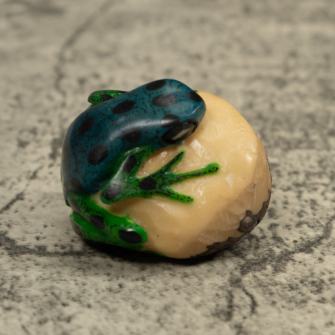Vintage Poison Dart Frog Tagua Carving