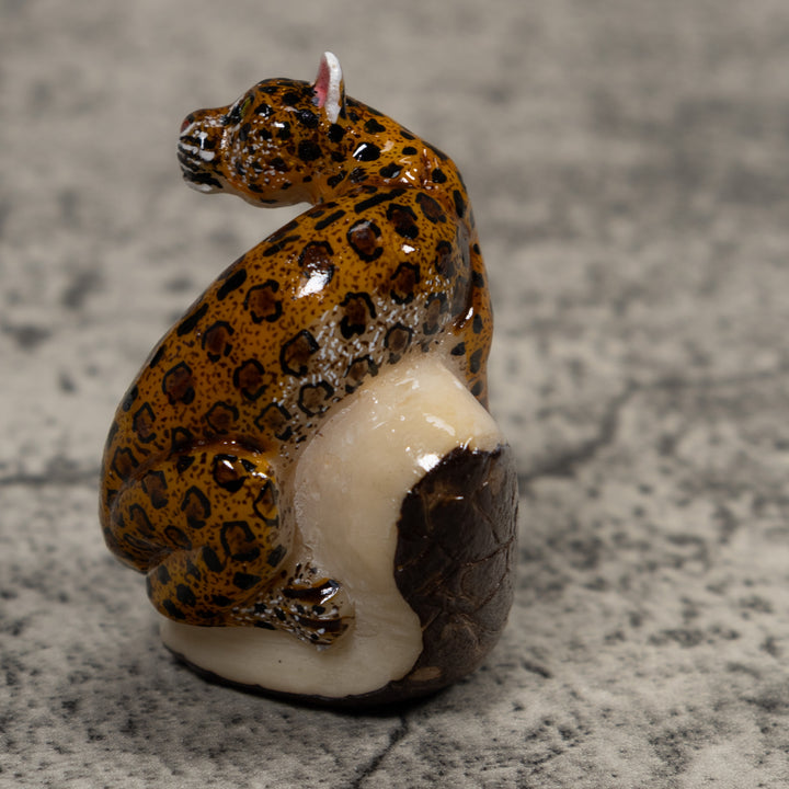 Jaguar Cat Tagua Carving