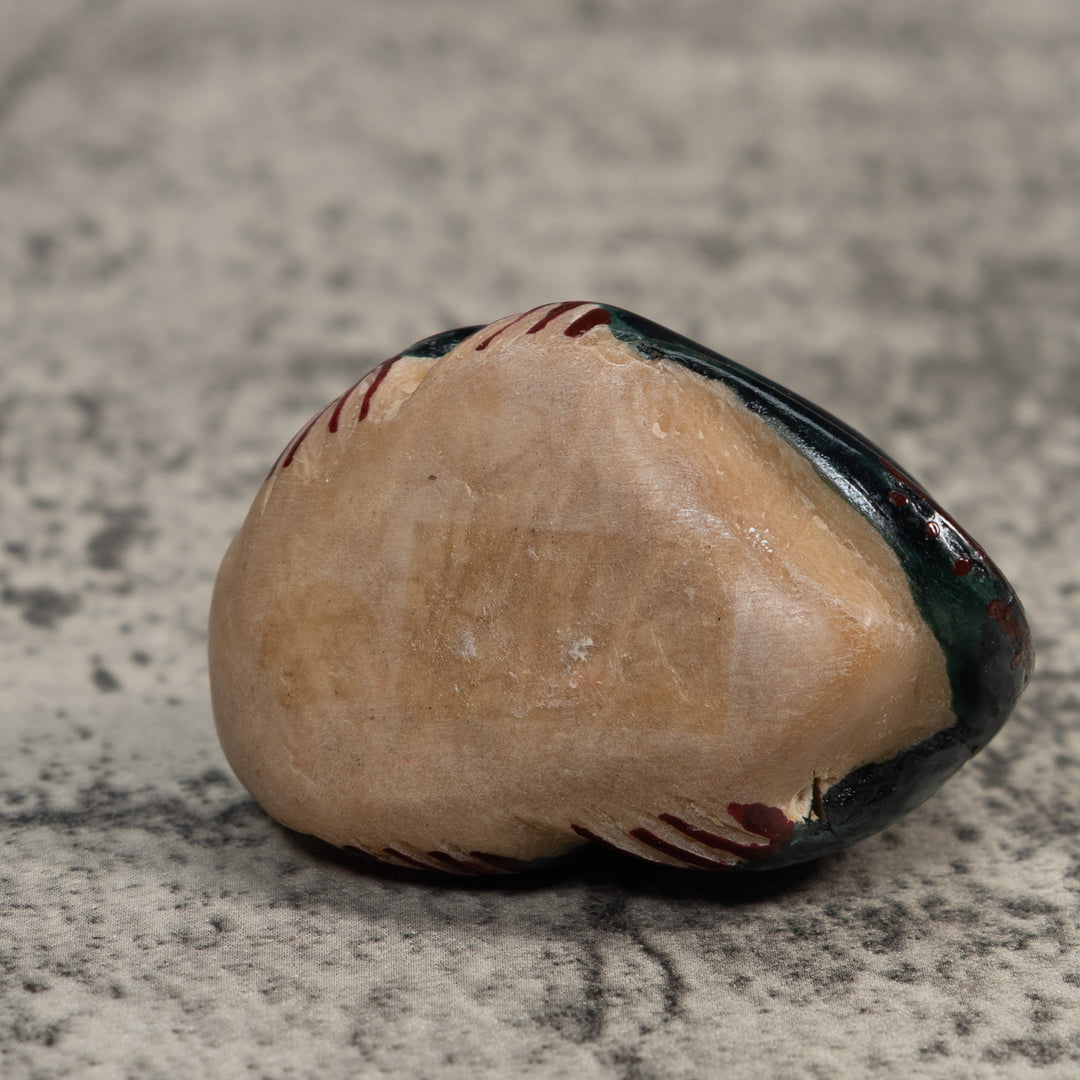 Vintage Blue Black Lizard Gecko Tagua Carving