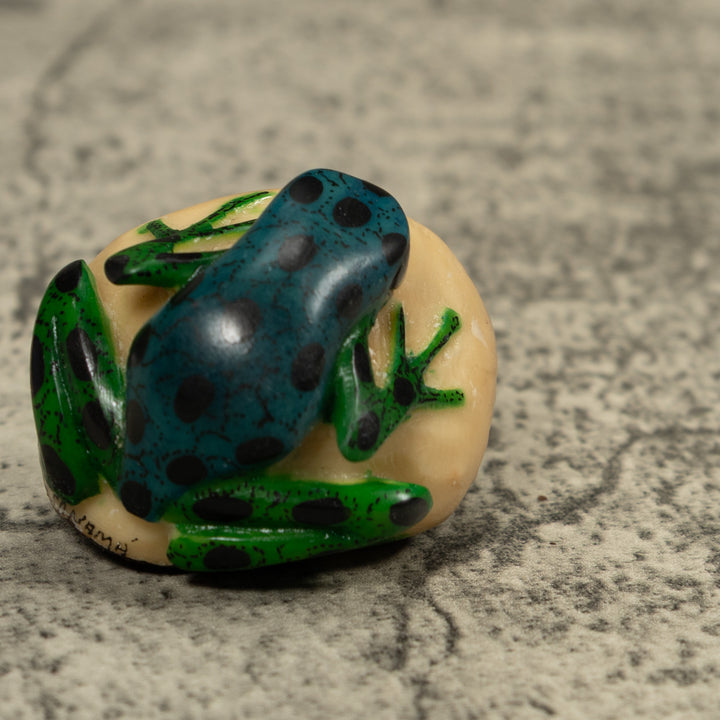 Vintage Poison Dart Frog Tagua Carving