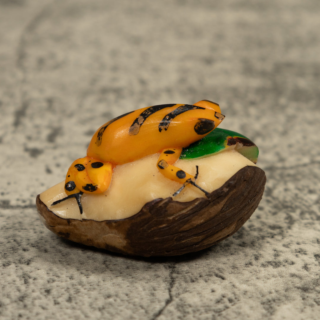 Golden Frog Tagua Carving