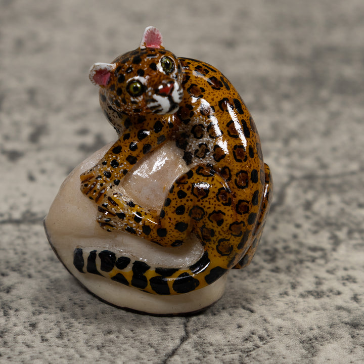 Jaguar Cat Tagua Carving