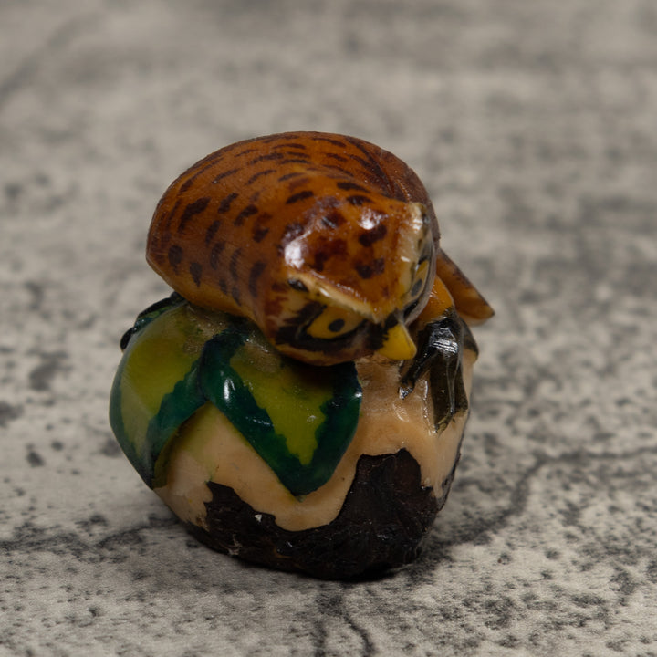 Vintage Owl Bird Tagua Carving
