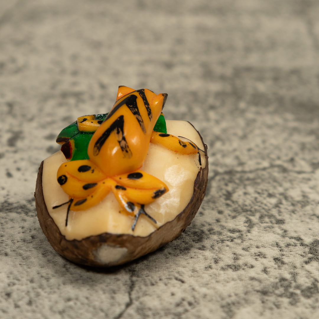 Golden Frog Tagua Carving