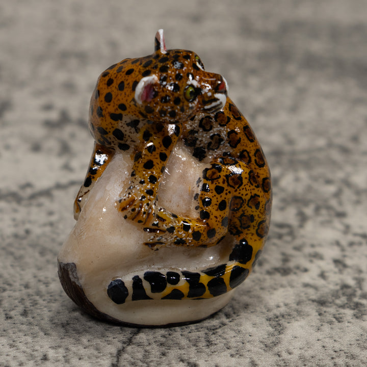 Jaguar Cat Tagua Carving